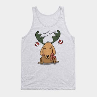 Golden Retriever Dressed Up As Christmas Deer Tank Top